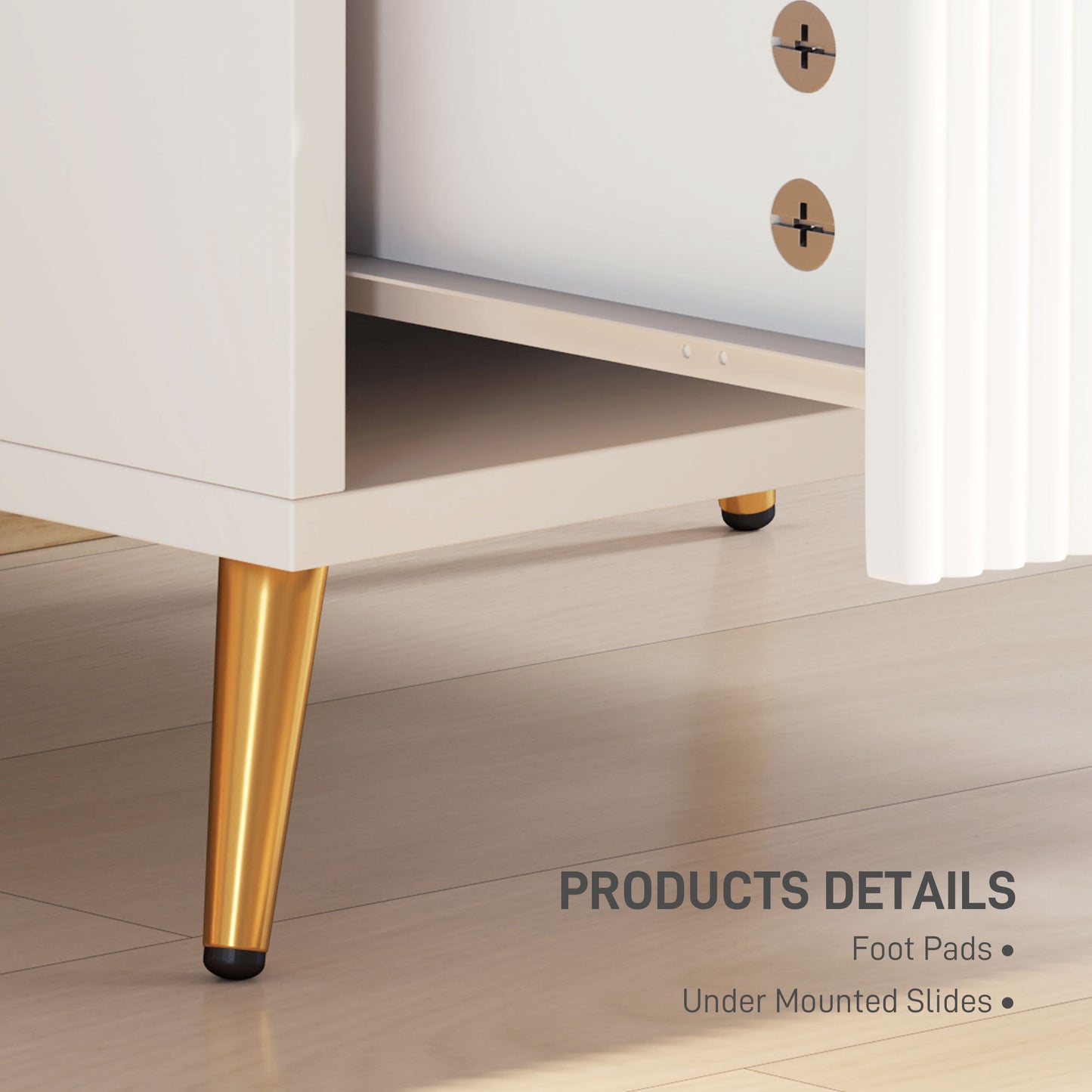 HOMCOM Elegant Two-Drawer Bedside Table Set of 2 - White--ChewyGames-ChewyGames
