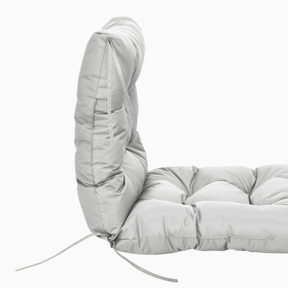Outsunny Garden Back Chair Cushion, Comfortable Patio Seat Cushion Pad with Backrest for Outdoor & Indoor Use, Light Grey