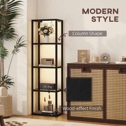HOMCOM Four-Shelf Floor Lamp - Black