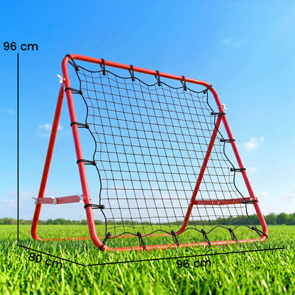 HOMCOM Rebounder Net, Practise Kickback Goal, for Teens, Adults Training - Red