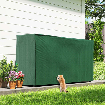 Outsunny Firewood Rack with Waterproof Cover, Heavy Duty Metal Log Store Indoors, Log Storage Holder for Outdoor Indoor Fireplace, 200 x 36 x 99 cm, Dark Green
