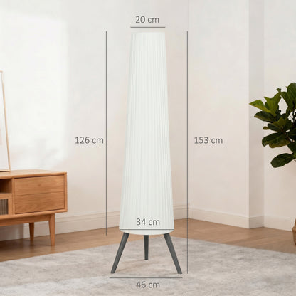 HOMCOM Dimmable Tripod Floor Lamp with Foot Switch, Nordic Standing Lamp with Fabric Shade, 153cm, White