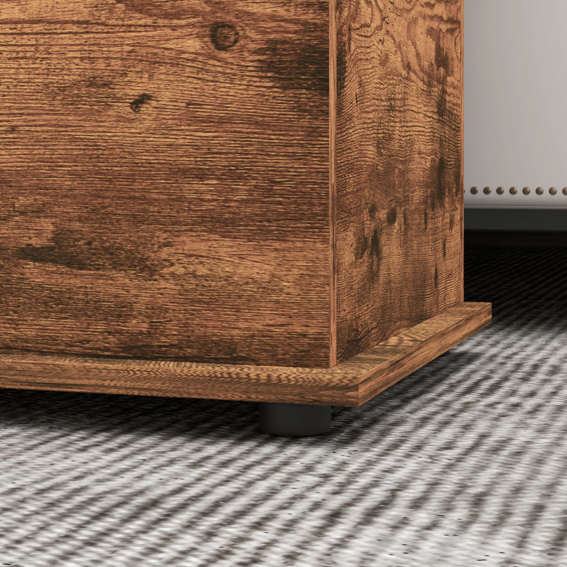 HOMCOM Storage Chest, Large 113L Blanket Box, Shoe Bench with Safety Hinged Lid, Storage Trunk, Bed End Bench for Bedroom, Hallway, Living room, Playroom, 100 x 40 x 40cm, Rustic Brown--ChewyGames-ChewyGames