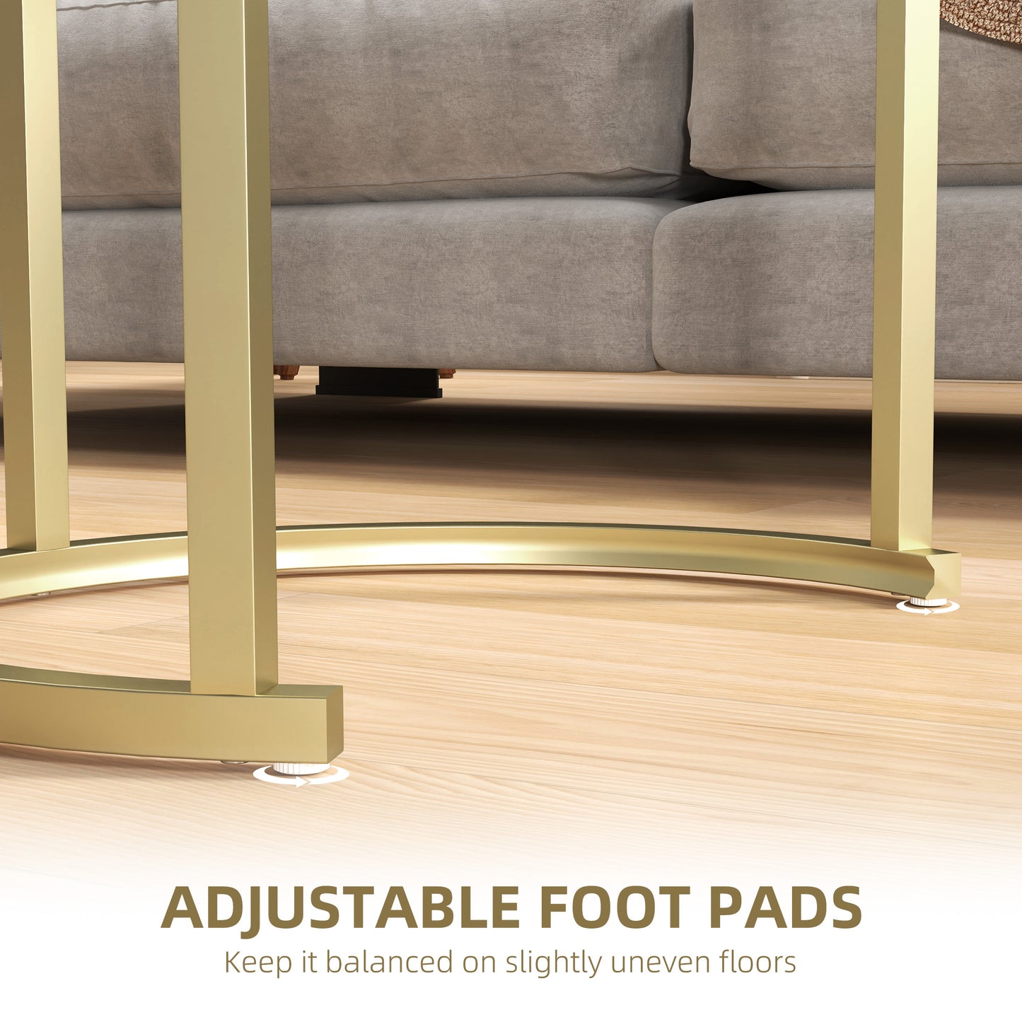 HOMCOM Marble-Effect Nest of Tables - Gold Tone/White