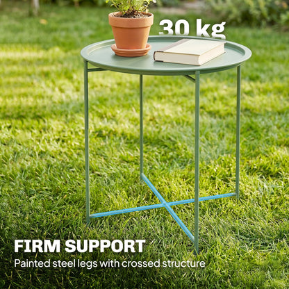 Outsunny Steel Removable Tray Top Garden Table - Green