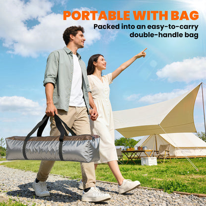 Outsunny Double Layer Instant Pop Up Tent with Rainfly, Portable Camping Shelter with Sewn-in Groundsheet and Carry Bag, Brown