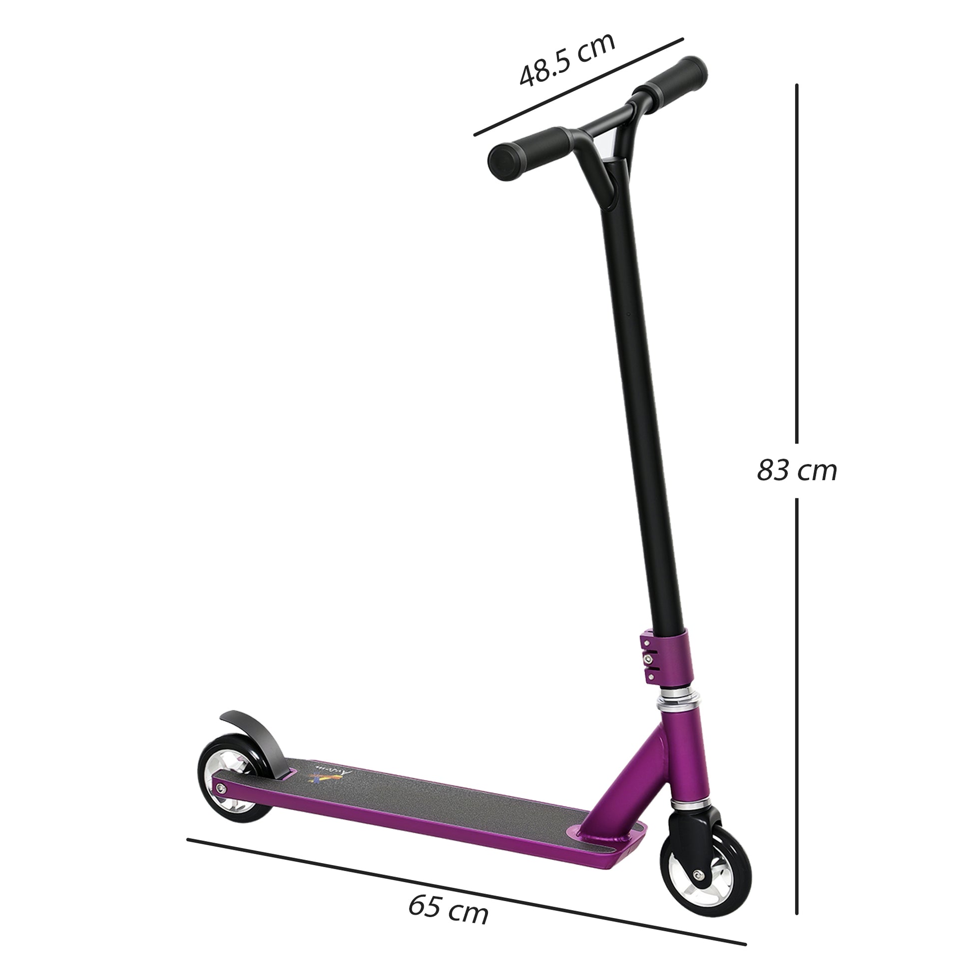 HOMCOM Stunt Scooter, 360° Entry Level Tricks Scooter w/ Lightweight Aluminium Deck and ABEC 7 Bearing, For Age 14+ Beginners, Purple--ChewyGames-ChewyGames