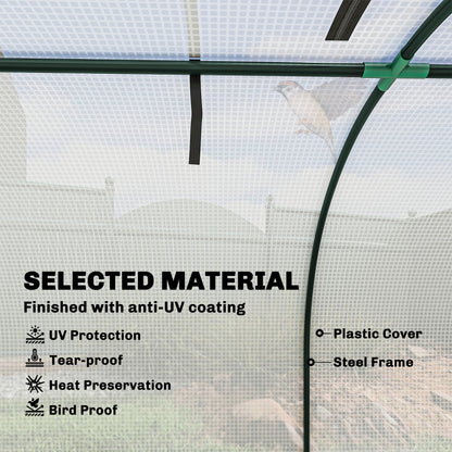 Outsunny 295  x 100 cm Low Tunnel Greenhouse - White