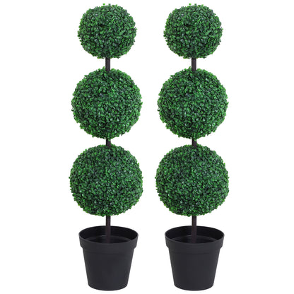 Outsunny Artificial Plants Honeysuckle Flower in Pot Fake Plants with Curved Boots for Indoor 15x15x150cm White
