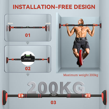SPORTNOW Pull Up Bar, for 92-120cm Doorways, No Screws, Maximum load 200kg
