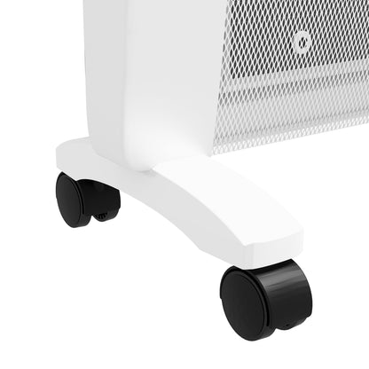 HOMCOM Mica Electric Space Heater, Portable Heater for Home with 2 Heat Settings, Living Room, Study, Garage, Adjustable Temperature 18-30°C, 1000W/2000W, White