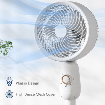 HOMCOM Pedestal Fan, Powerful Air Circulator, 36 Inch Floor Standing Fan with 3 Speed Settings, 70° Oscillating for Bedroom, Home and Office, White