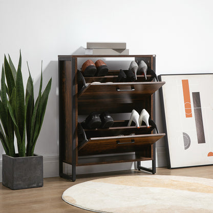 HOMCOM 12-Shoe, Two-Door Storage Cabinet - Wood-Effect--ChewyGames-ChewyGames