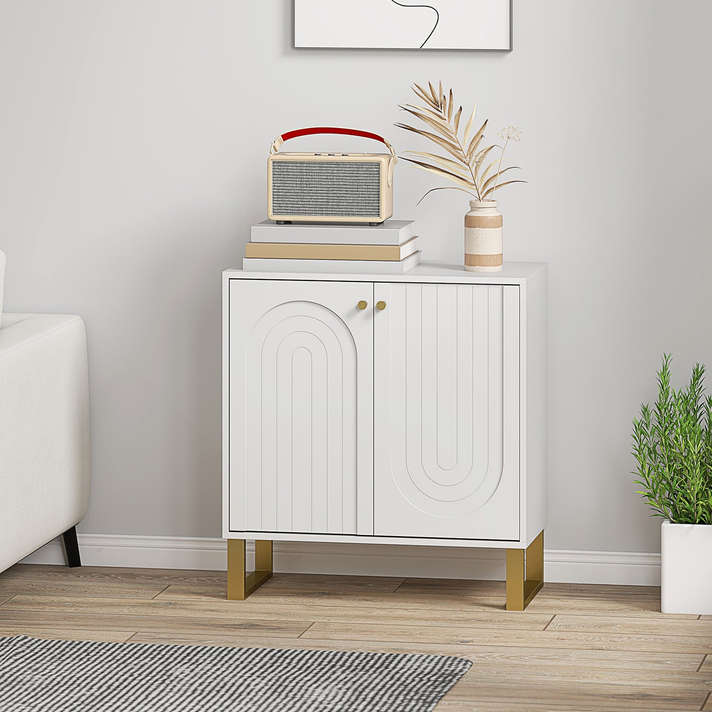 HOMCOM 2-Door Sideboard Storage Cabinet - White