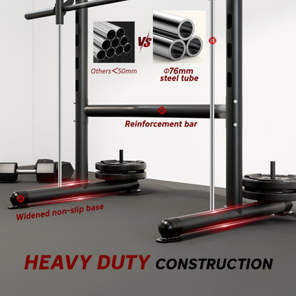 HOMCOM Adjustable Squat Rack, with Pull Up Bar, Barbell Bar for Home Gym--ChewyGames-ChewyGames