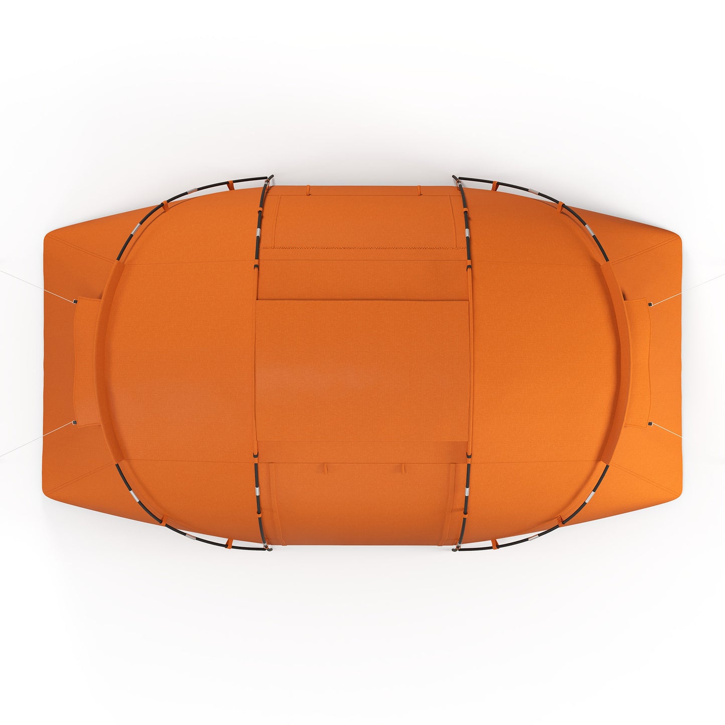 Outsunny 4-6 Man Camping Tent with Living Area and 2 Bedrooms, Hiking Sun Shelter, UV Protection Tunnel Tent, Orange