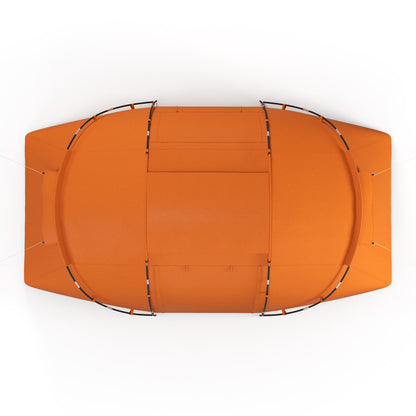 Outsunny 4-6 Man Camping Tent with Living Area and 2 Bedrooms, Hiking Sun Shelter, UV Protection Tunnel Tent, Orange