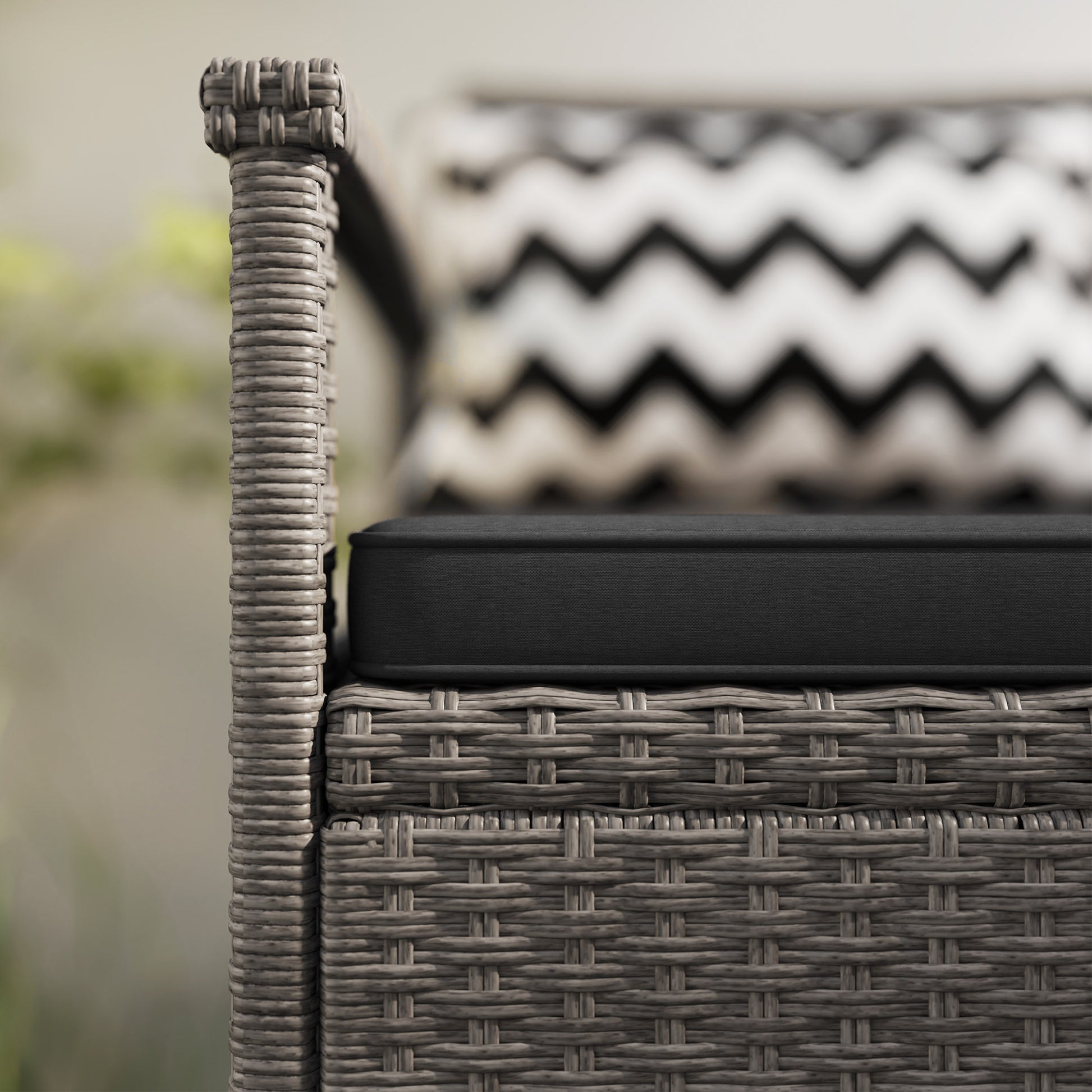 Outsunny 160L Storage Two-Seater Rattan Bench - Grey--ChewyGames-ChewyGames