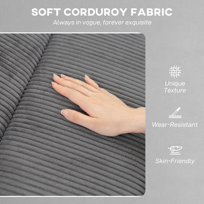HOMCOM Corduroy Electric Massage Recliner - Grey