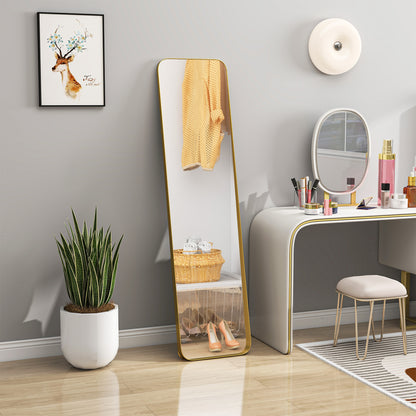 HOMCOM 40 x 160 cm Rectangular Full Length Mirror - Gold Tone
