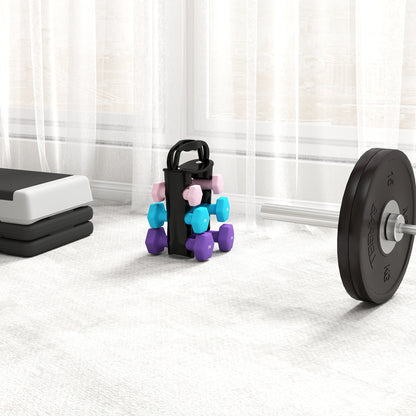 SPORTNOW Dumbbells Set with Storage Rack, 2 x 1kg, 2 x 2kg, 2 x 3kg, Pink