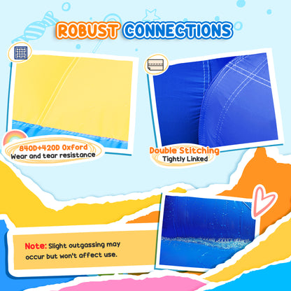 AIYAPLAY Inflatable Bouncy Castle, Kids Water Bounce House 6 in 1 with 550W Blower, 2 Slides for Garden, Party, Outdoor Indoor