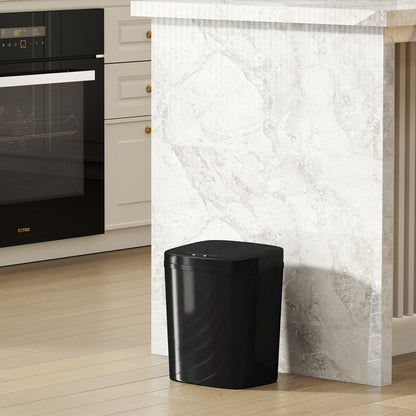 HOMCOM 15L Sensor Bin, Automatic Touchless Kitchen Bin, Easy Clean, Battery Operated for Home Office, Bedroom, Bathroom, Black--ChewyGames-ChewyGames