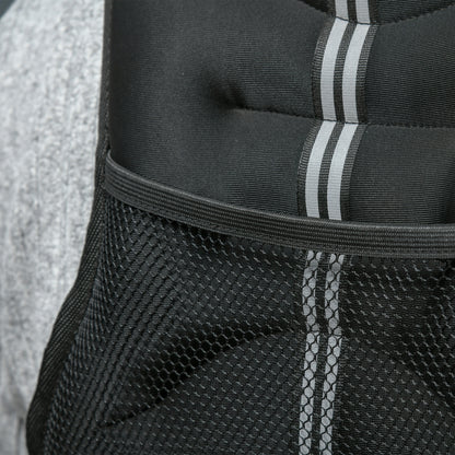 HOMCOM 10KG Weighted Vest, Running Weight Vest with Adjustable Strap, Convenient Pocket and Reflective Strips for Men and Women