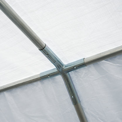 Outsunny 8m x 4m Garden Gazebo Marquee Wedding Shelter Level 4 Wind Protection, White