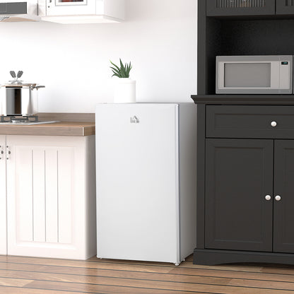HOMCOM Under Counter Fridge, 91L Small Fridge with Chiller Box, Removable Shelf, Reversible Door, Adjustable Legs, Mini Refrigerator, White
