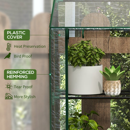 Outsunny 46 x 143cm Three-Shelf Mini Greenhouse - Clear