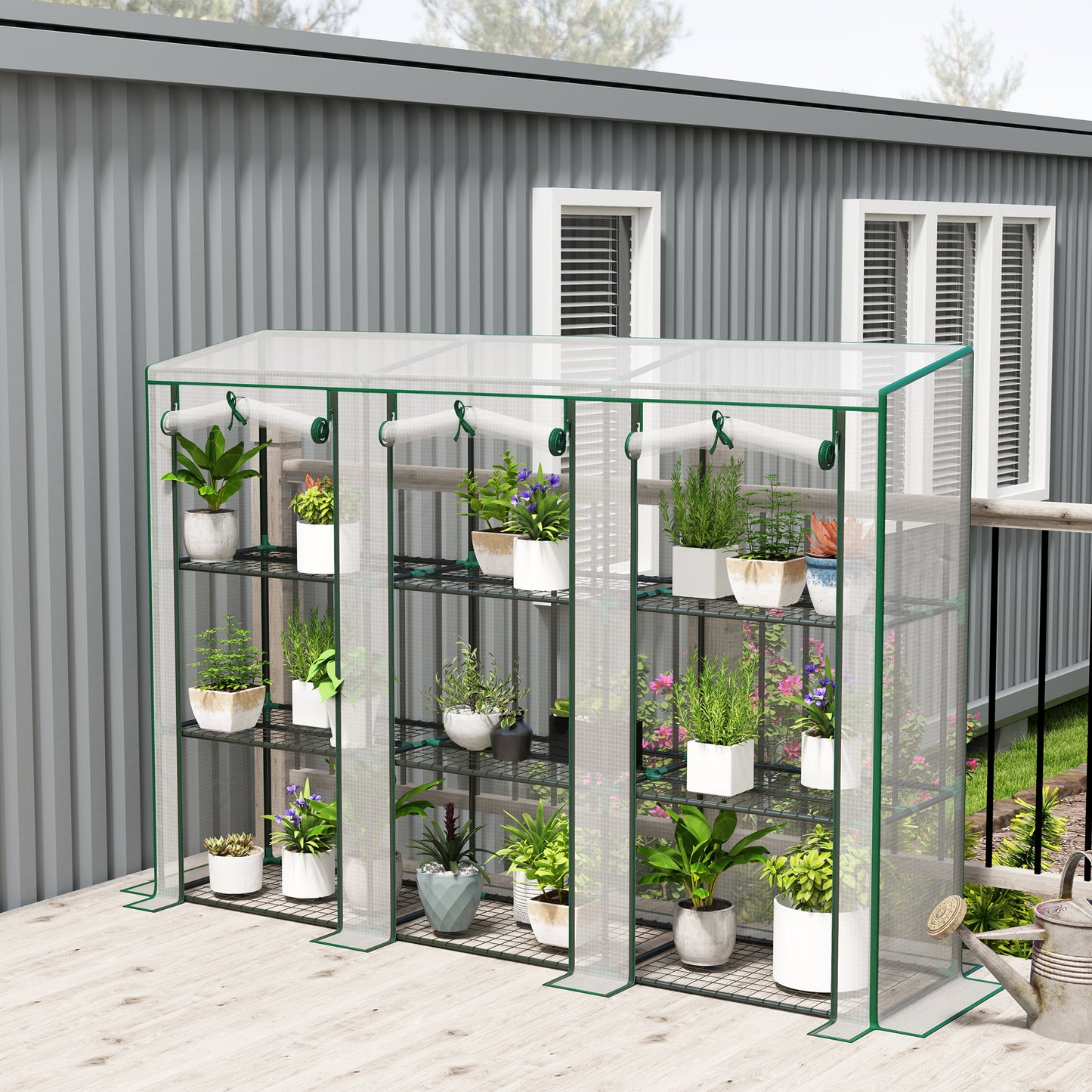 Outsunny 46 x 215cm Nine-Shelf Greenhouse