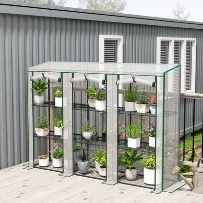 Outsunny 46 x 215cm Nine-Shelf Greenhouse