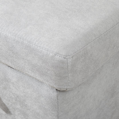 HOMCOM Pull Out Sofa Bed with Storage - Light Grey