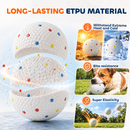PawHut 6 Pack Dog Balls Toys Fits Aggressive Chewers, Indestructible Teething and Water ETPU Balls for Throw and Fetch