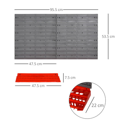 DURHAND 54 Pcs On-Wall Tool Equipment Holding Pegboard Home DIY Garage Organiser DIY w/ 50 Pegs 2 Shelves--ChewyGames-ChewyGames