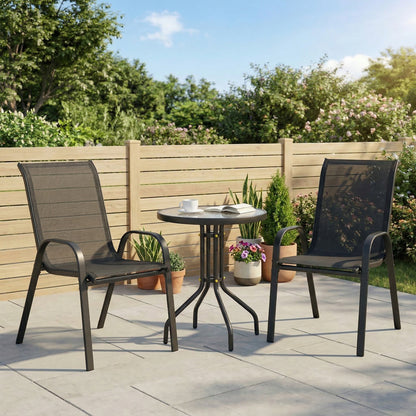 Outsunny Three-Piece Outdoor Garden Set - Black