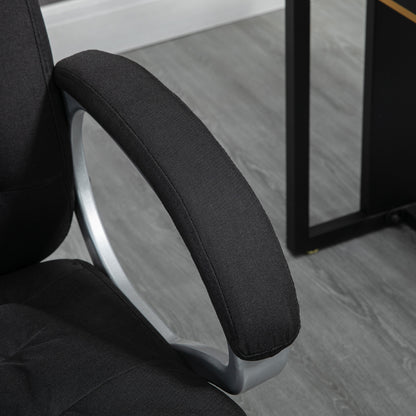 HOMCOM Office Chair Computer Chair Executive Office Chair with Height Adjustable, Comfortable Desk Chair for Home Office Fabric Black