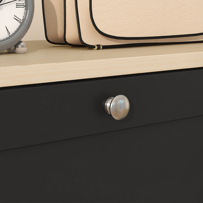 HOMCOM Modern Compact Three-Drawer Shoe Storage Cabinet - Black