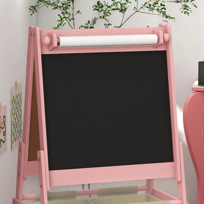 AIYAPLAY Three-In-One Kids Easel with Paper Roll, Art Easel, with Storage - Pink--ChewyGames-AIYAPLAY