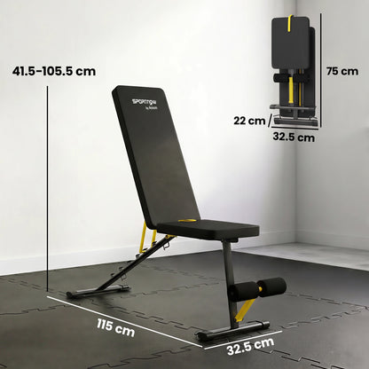 SPORTNOW Adjustable Weight Bench, 300kg Incline Decline Flat Foldable Bench Press with 7 Backrest Positions and Resistance Bands