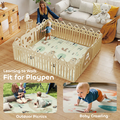 AIYAPLAY Baby Play Mat, Double Sideded Foldable Kids Crawling Mat, Reversible & Waterproof, Animal--ChewyGames-ChewyGames