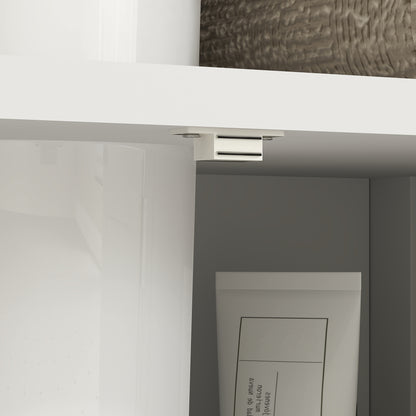 kleankin Pedestal Under Sink Cabinet with Double Doors, Modern Bathroom Vanity Storage Unit with Shelves, White