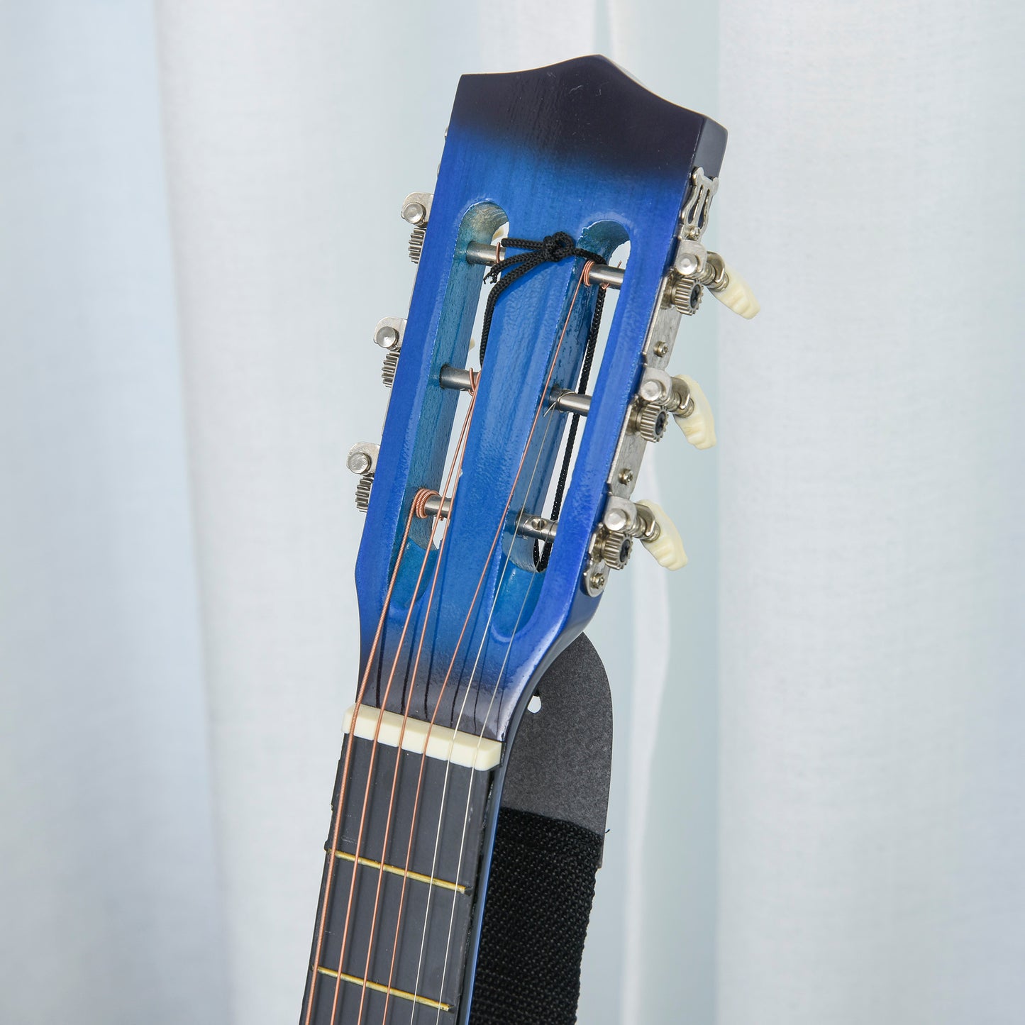 HOMCOM 38 Inch Full Size Acoustic Electric Guitar, Classical Beginner Junior Adult Guitar Gloss Finish with Carrying Case, Strap, Picks, Spare Strings - Blue