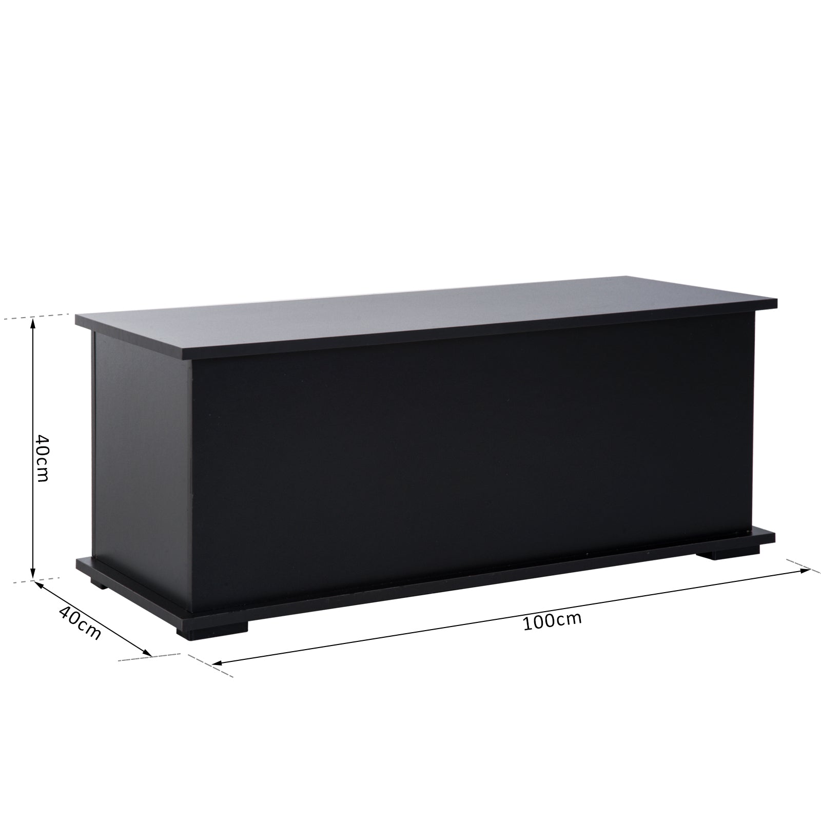HOMCOM 113L Storage Chest, Storage Box with Flip-Top Lid and 2 Safety Hinges, Storage Trunk for Living Room, Entryway, 100 x 40 x 40 cm, Black--ChewyGames-ChewyGames