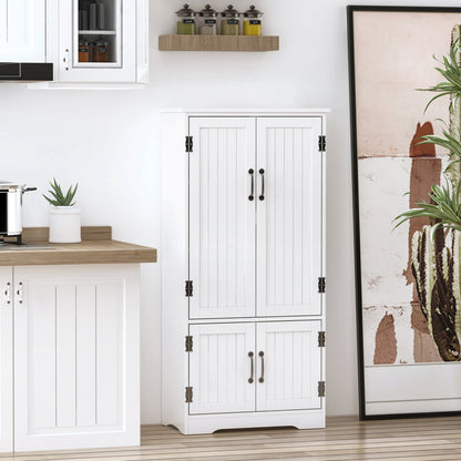 HOMCOM Accent Floor Storage Cabinet, Kitchen Cupboard Sideboard with Adjustable Shelves and 2 Lower Doors, White