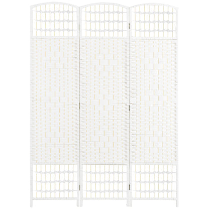 HOMCOM 3 Panel Folding Room Divider, Privacy Screen, Paravent Partition Separator for Living Room, Bedroom, White