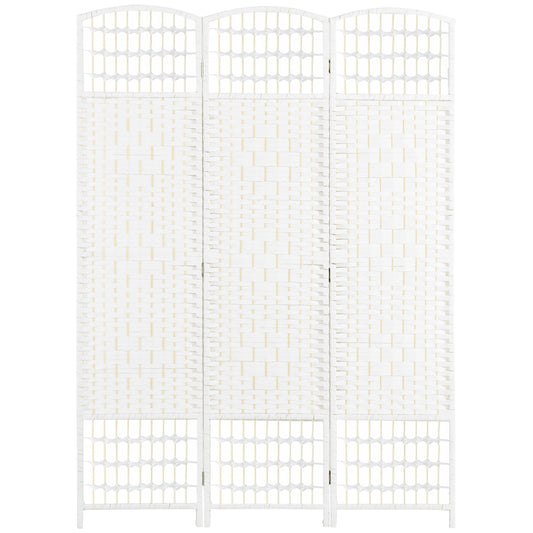 HOMCOM 3 Panel Folding Room Divider, Privacy Screen, Paravent Partition Separator for Living Room, Bedroom, White