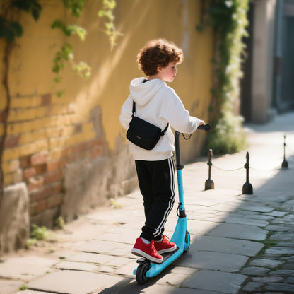 HOMCOM Electric Scooter for Kids 6+, Foldable E Scooter, Up to 8 KM/H, Maximum Range 6 KM, Adjustable Height, Blue