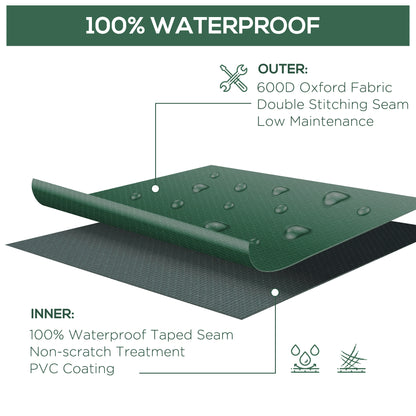 Outsunny Large Patio Garden Furniture Set Cover 600D Oxford Square Waterproof, 230 x 230 x 70 cm, Green